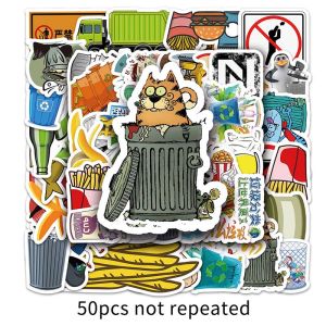 54/50 cái nhãn bảo vệ môi trường phân loại rác nhãn dán dễ thương hoạt hình cá nhân graffiti trang trí Tự làm máy tính xách tay Nhãn dán vinyl hành lý