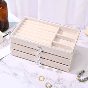 Hộp đựng acrylic ba lớp hộp đựng trang sức đồng hồ hộp đựng trang sức chất liệu nhung