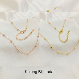 Kalung Titanium Rantai Bola Berjarak Anti Karat Aksesoris Fashion K-Syle