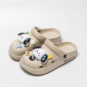 [Free Shipping] Womens Summer Outdoor Anti-Slip Closed-Toe Beach Thick-Soled 2025 New Soft-Soled Cartoon Clogs