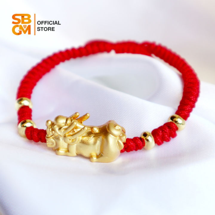 Red string bracelet with deals gold charm