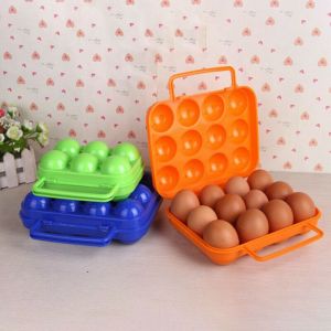 LUQIU 6/12 Grid Durable Organizer Case Folding Organizer Eggs Box Case Egg Storage Box Egg Tray Outdoor Camping Picnic
