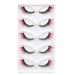 MICACOH Fluffy Colored Anime Lashes 3D Mink Soft Faux Mink Wispy Lashes Simulation Lightweight Cat Eye False Eyelashes Daily Wear