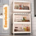 IMUTO Foldable Storage Cabinet - Heavy Duty & Waterproof | Space-Saving Organizer for Home/Dorm/Office with Wheels, Lockable Doors. 