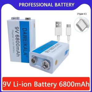 /spot inventory 9V 6800mAh Li-ion Rechargeable Battery USB Charging for Multimeter/Microphone/Toy/KTV/Remote Control 9 V