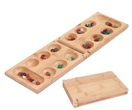 Congkak Kayu Wooden Folding Portable Congkak Jade Stone Guli Marbles ...