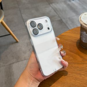 With Dust Plug Soft Plating TPU Case for iPhone 17 Pro Max 17Pro iPhone 12 13 14 15 16 Pro Max Transparent Shockproof New Cover