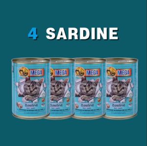 [4XKALI] MAKANAN KUCING MEGA CAT DALAM TIN 400G-TUNA.SARDINE SABA MACKEREL CHICKEN