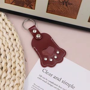 SDFSF Hair Grooming Pet Hair Memorial Keychain DIY Handmade PU Leather Pet Hair Storage Bag Dogs Paw Pendant Multifunctional Paw Shape Keyring Backpacks Shoulder.