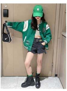 Jaket Varsity Kancing Terbaru Anak Cewek Cowok Korean Style A CALIFORNIA Baju Hangat Anak Lengan Panjang Bahan Fleece Tebal Atasan Musim Dingin Jaket Polos Pria Wanita Pakaian Terbaru S M L XL XXL HITAM HIJAU TUA bisa custom ganti inisial