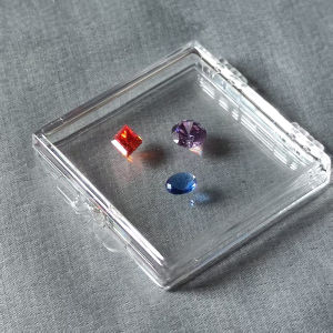 Transparent Diamond Box Gemstone Display Tray Floating Gem Packaging Storage Case Beads Display Showcase Gems Organizer Box