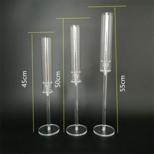 GRACE 3 Pcs/set Clear Crystal Candle Holders Acrylic delicate Centerpieces Party Decoration high quality Road Lead Candelabra Wedding Party