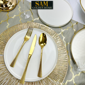 Bộ Dao Muỗng Nĩa Salmon Inox Mạ Vàng Gold Hiện Đại Cao Cấp Chống Gỉ Sang Trọng