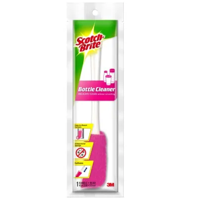 3M Scotch Brite DBC-01 Bottle Cleaner Brush for Jar Stemware Bottle Pink McSuperstore