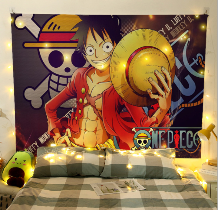 TOPSTAR Super Cool Cartoon Posters ONE PIECE Tapestry Wall Hanging Psychedelic Wall Decoration 130X150CM Nordic Style Mural Drawing Lazada PH