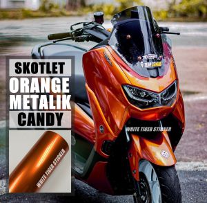 Stiker Motor Orange Metalik Candy Scotlite: Harga Murah & Bisa COD