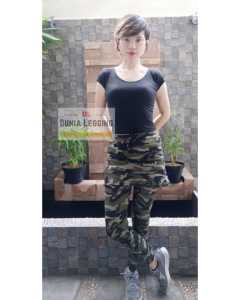 Dunia Legging OLS- Celana Legging 2 in 1 Sepeda Wanita / Celana legging loreng/ Rok Legging Senam  Yoga / Aerobic / Olahraga Sepeda Wanita
