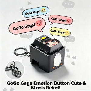 Aoduoyaya Cute Penguin Goo Goo Gaga Sound Button Keychain Stress Relief Fidget Toy With Light Magnetic Design
