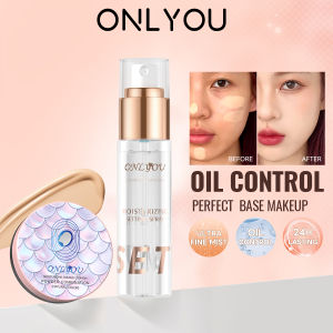 [BPOM]ONLYOU 2PCS Base Makeup Paket / ONLYOU Cover All Perfect 2IN1 Air Cushion + ONLYOU Makeup Stay Lock Mist Setting Spray[COD]