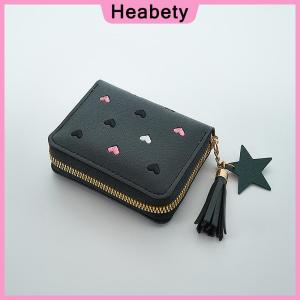 Heabety  Women Wallet Ladies Mini Small Short Tassel Wallet Cute Girl Zipper Pu Leather Coin Purse Female Hand Wallet Purse