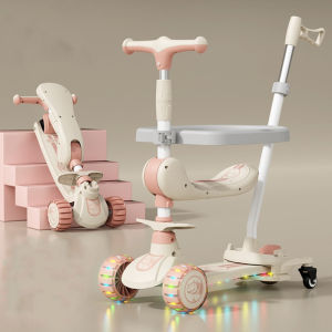 Kids Scooter 2-12 Years Old Can Sit and Slide LED Light-up Widened Wheels Can Be Folded Childrens Gifts