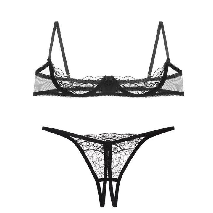 Women's Sheer Lace Hollow Embroidered Mesh Underwear Exotic Adjustable