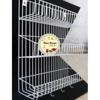 rak dapur coating gantung / rak kamar mandi susun 3 lebar / rak gantung / rak bumbu susun 3