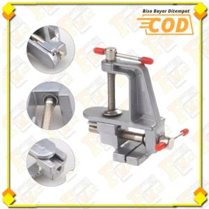 Ragum Mini Catok Meja Mini Alat Penjepit Besi Kayu Table Vice
