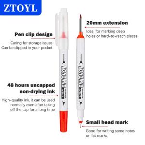 [COD]🔥🔥🔥ZTOYL Double-Pointed Marker Pen Deep Hole Metal Bathroom Woodworking Tile Screw Deep Hole 20mm Dash Pen Marker Pen
