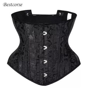 39Bestcorse XS 24 Steel Bone Corset For Women Vintage Clical Flower Print Plus Size Waist Cincher Short Fashion Waist Corset Top Bustier Tummy Shaper Strapless Tight Underbust Waist Trainer Slimming Girdle Waist Trimmer Belt Corsette Korset