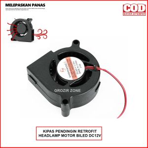 Kipas Pendingin Headlamp Biled Motor DC12V Blower Exhaust Fan Retrofit Bilet Universal GZ