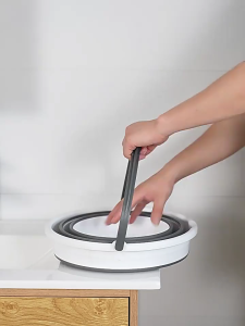 อ่างล้างหน้าถังพับได้แบบพับได้ถังตกปลาตั้งแคมป์ซักผ้ากลางแจ้งถังน้ำถังน้ำพร้อมที่จับใช้ในครัวเรือน