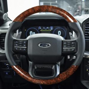 Kaly For Ford F150 F-150 Raptor 2022 2023 Hand-stitched Genuine Leather suede car steering wheel cover K7M2P