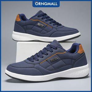 ORNGMALL Classic Mens Casual Sneakers - Low-Top Lace-Up Shoes with Geometric Pattern Faux Leather Upper & Cushioned EVA Sole for All-Season Comfort Versatile for Business & Casual Wear Everyday Comfort Footwear