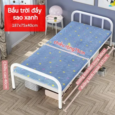 BMZAR Giường gấp gọn văn phòng nằm 2 người Giường xếp gấp gọn thông minh khung sắt chịu lực 200kg