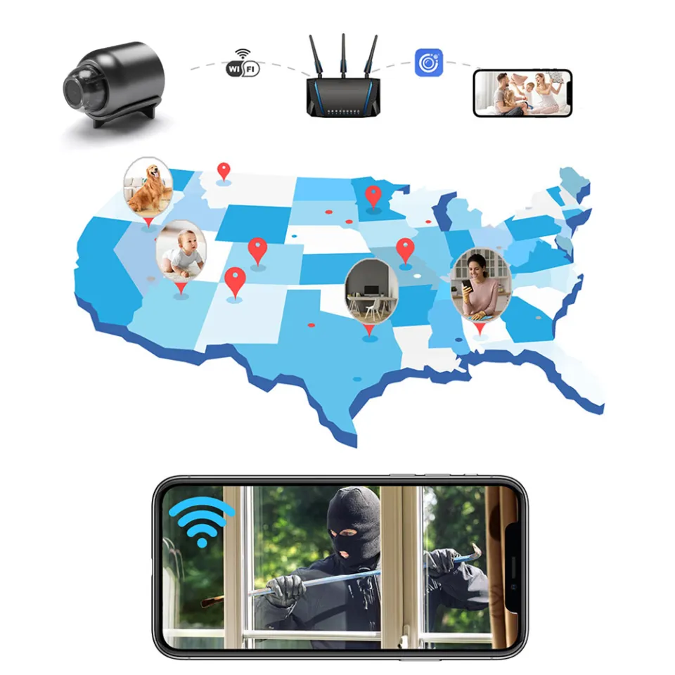 1080P 3cm Small shape】cctv camera connect to cellphone wireless