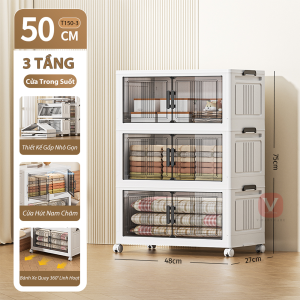 Tủ Nhựa Lưu Trữ Đa Năng Cửa Trong Suốt Khả Năng Lưu Trữ Lớn