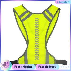 [Chinatera Flagship Store] 5Pcs Reflective Running Vest High Visibility Vest Adjustable Lightweight Running Vest with Pocket Cycling Accessories