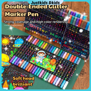 96 Colors Double head marker pen with glitter colour painting handbook drawing shinning pens