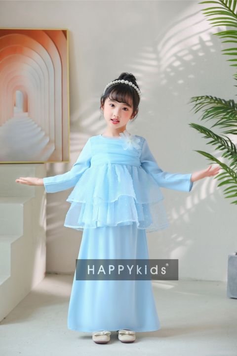 Baju Raya Perempuan Baby Blue Baju Raya Happykids Peplum Baju Raya