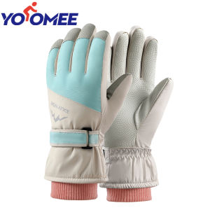 Yoomee đạp xe không thấm nước găng tay phụ nữ màn hình cảm ứng mùa đông Găng tay lót lông cừu Găng tay giữ ấm cho chạy bộ thể thao ngoài trời
