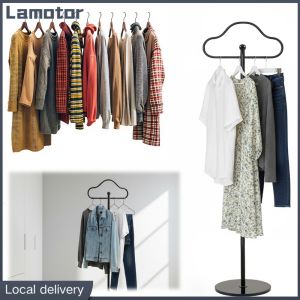 [Vktech] Versatile Cloud Design Metal Wardrobe Rack for Bedroom and Hallway Durable Clothing Organizer