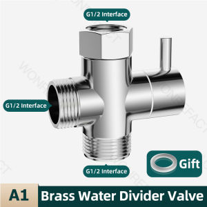 Bathroom Shower Head Diverter Valve Three-Way Switchable Valve Brass Diverter Valve Independent Switch Universal