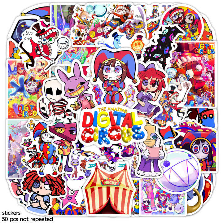 Hittime 60Pcs/Pack Cute The Amazing Digital Circus Sticker Jax Pomni ...