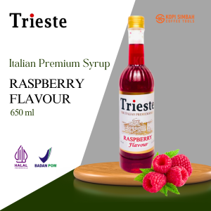 Syrup TRIESTE Rasa RASPBERRY 650 ml Italian Premium Sirup Raspberry Flavoured Minuman Bartender Kopi