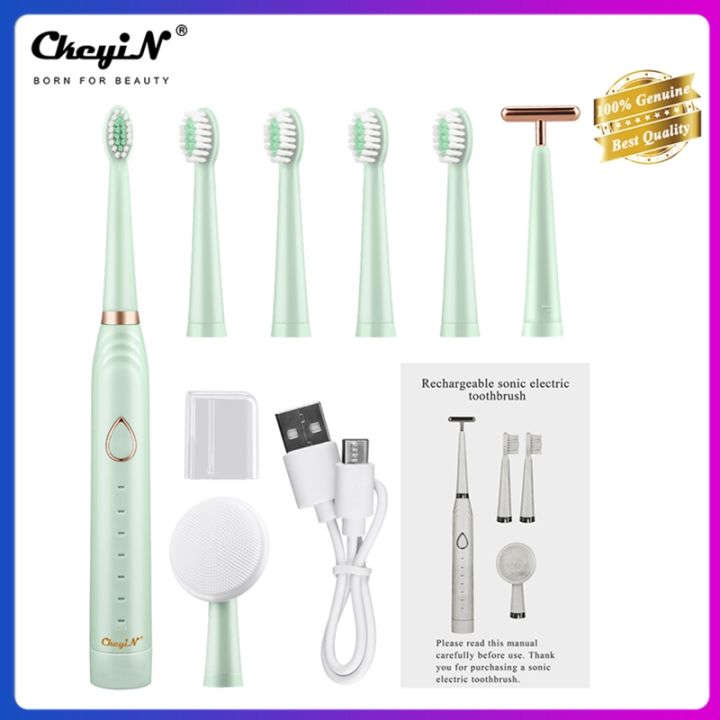 【Malaysia Ready Stock】CkeyiN 3 in 1 Ultrasonic Electric Toothbrush Face