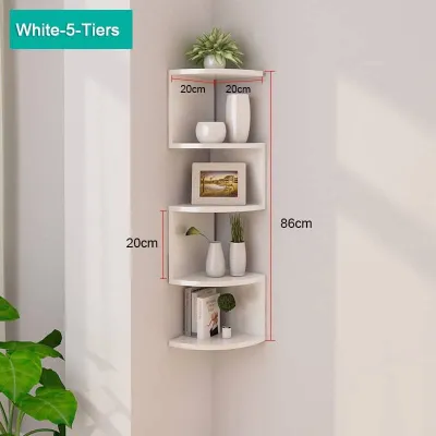 5 Tier Minimalist Floating Wall Mount Corner Shelves Rack Display Wall Decor Book Shelf#lf002#ZWL08