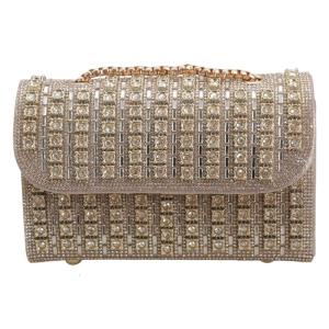 สตรีแวววาววิบวับ Rhinestones กระเป๋าคลัทช์กระเป๋าสะพายไหล่สายโซ่กระเป๋าถืองานกลางคืนสำหรับปาร์ตี้งานแต่งงานงานพรอมค็อกเทล