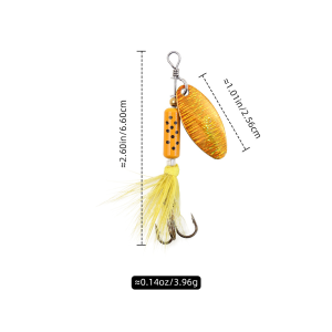 ZEEMIN MrLurion 3.5g 4pieces Hard metal fishing Spinner lure baits  fishing trout spoon baits with treble feather hook