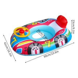 ADREE with Handles Inflatable Car Float Car Shape Eco-Friendly Baby Swimming Pool Float Safety Thickened PVC Baby Pool Float For Kids Toddlers